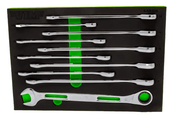 10 PC. SLIM ANGLED RATCHETING WRENCH SET