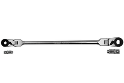 1/4’’ X 10MM DOUBLE INDEXING FLEX HEAD BIT RATCHET, 10’’ OAL, INCLUDES 1/4’’ & 3/8’’ SQ. DR. ADAPTERS