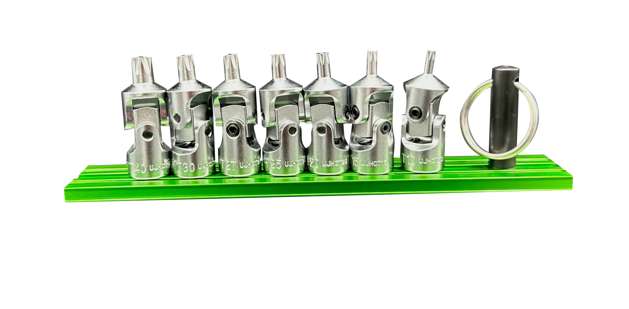 Universal Joint Half Cut Torx Set,7pc, T10 thru T40, Magrail base